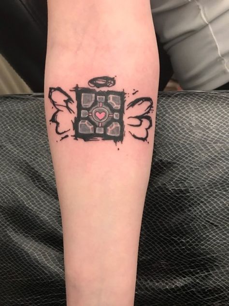 Inscryption Game Tattoo, Portal 2 Tattoo, Wings Halo Tattoo, Angel Wings Halo Tattoo, Cube Tattoo, Minecraft Tattoo, Swag Tattoo, Angel Wings Halo, Tattoo Cake