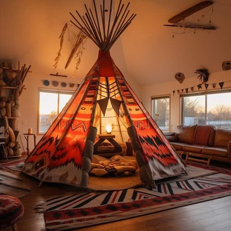 Native American Bedroom, American Bedroom, Indian Teepee, Boho Bathroom Decor, Indian Village, Pig Cartoon, Native American Crafts, Southwest Decor, Boho Bathroom