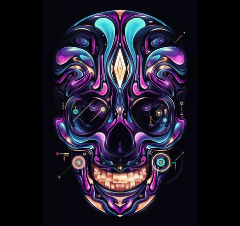 Les magnifiques illustrations de Rik Oostenbroek Skull Background, Badass Skulls, Skull Quote, Sugar Skull Artwork, Trippy Drawings, Sugar Skull Tattoos, Skull Pictures, Skulls Drawing, Skull Illustration