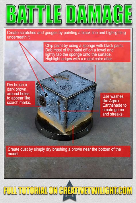 40k Painting Tips, D&d Miniatures Diy, Gundam Tutorial, 40k Painting, Warhammer Painting, Miniatures Painting, Battle Damage, Paint Tutorial, Miniature Bases