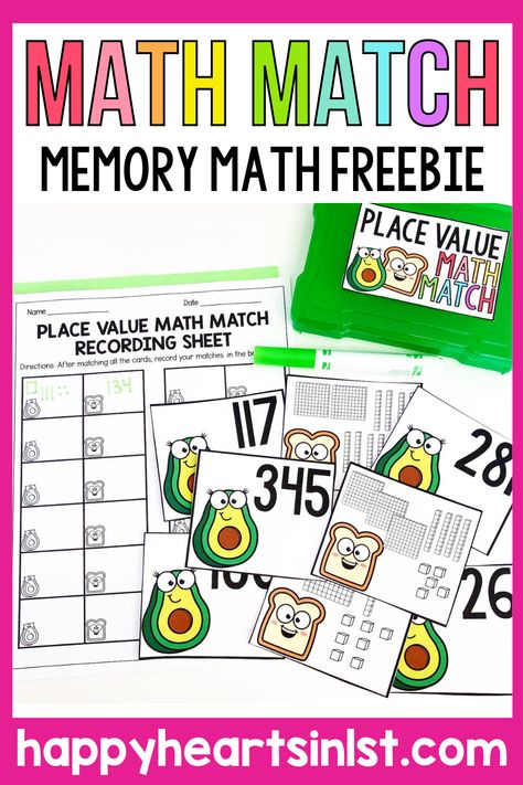 Make math centers easy with Math Match games! The perfect memory style station activity for students to practice math skills. Math Match cards can also be used for small group activities and as a whole group review game during a lesson! Skills include addition subtraction place value telling time counting coins number bonds ten frames and doubles facts. Math Match will help to keep math centers simple and establish routines to cut down on planning time! Plus grab a FREE Math Match game! 2nd Grade Math Games, Match Games, Doubles Facts, Guided Math Groups, Counting Coins, Number Bonds, Classroom Centers, Station Activities, Math Groups