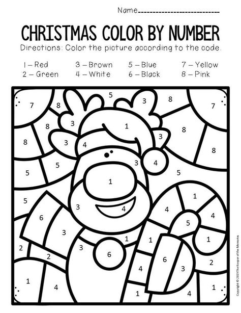 Color by Number Christmas Preschool Worksheets Rudolph Christmas Exercises For Kids, Color By Number Christmas, Christmas Worksheets For Kids, Preschool Christmas Worksheets, Christmas Worksheets Kindergarten, Christmas Worksheet, Seasons Preschool, Christmas Color By Number, Number Worksheets Kindergarten