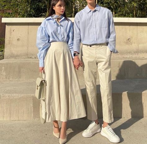 Classy Couple Outfits, Couple Outfits Matching Classy, Couple Outfits Korean, Bf Fits, Korean Couple Outfits, Outfit Couple, Couple Matching Outfits, Couple Fits, Couple Fashion