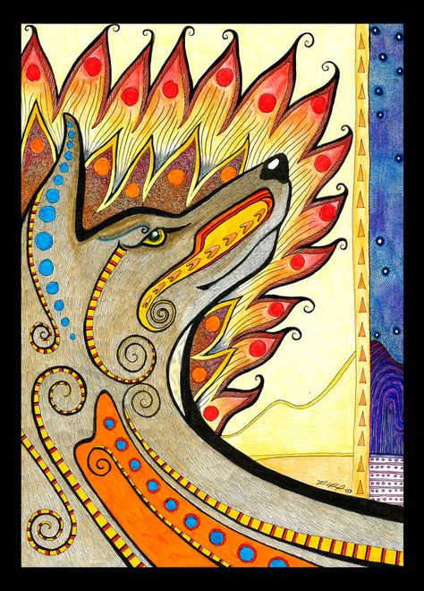 Coyote Totem by Ravenari on DeviantArt Coyote Totem, Shaman Symbols, Brand Planning, Coyote Tattoo, Artwork Animals, Painted Rock Cactus, Native American Spirituality, No Pun Intended, Spirit Art