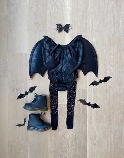 Bat Family Costume Ideas, Toddler Girl Bat Costume, Family Bat Costume Ideas, Bat Costume Toddler, Toddler Halloween Costumes Girl, Baby Bat Costume, Toddler Bat Costume, Toddler Girl Halloween Costume, Bat Halloween Costume