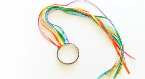 9 Rainbow Crafts + Snacks to Celebrate Pride | Play | CBC Parents Ribbon Dancers Diy, Shakespeare Costumes, Ribbon Dancing, Pride Crafts, Rainbow Ribbons, Water Bottle Crafts, Rainbow Ribbon, Craft Kids, Diy Rainbow