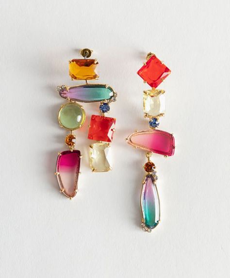 Best Summer Statement Earrings 2019 | 103 Pairs to Shop | StyleCaster Colored Stones, Earrings Red, Hanging Earrings, Bijoux Diy, Jewelry Inspo, Schmuck Design, Long Earrings, Cute Jewelry, Jewelry Ideas