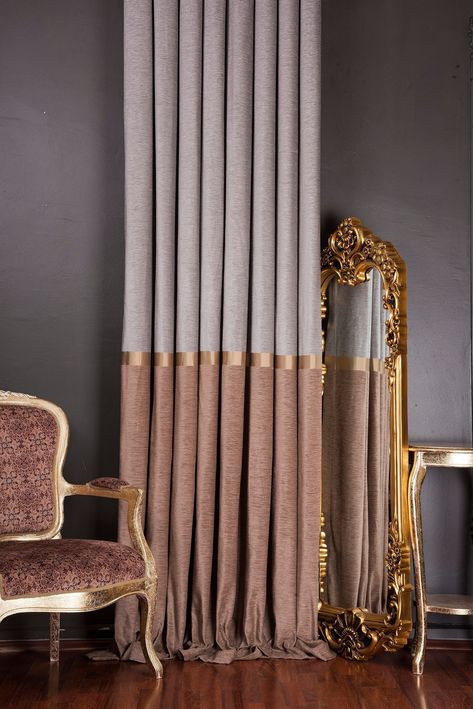 Office Curtains, Curtains Style, Chenille Curtains, Curtains Living Room Modern, Brown Curtains, Curtain For Living Room, Luxury Curtains, Behind The Curtain, Nursery Curtains