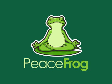 Frog Illustration Character, Zen Frog, Meditating Frog, Frog Mascot, Frog Logo, Funny Logo, Frog Illustration, Punch Needle Patterns, Youtube Banner