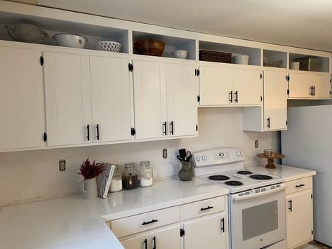 Above Cabinet Storage, Diy Kitchen Cabinets Makeover, Clean Kitchen Cabinets, Above Kitchen Cabinets, Kitchen Improvements, Above Cabinets, Diy Kitchen Renovation, Farmhouse Remodel, Kitchen Cabinets Makeover