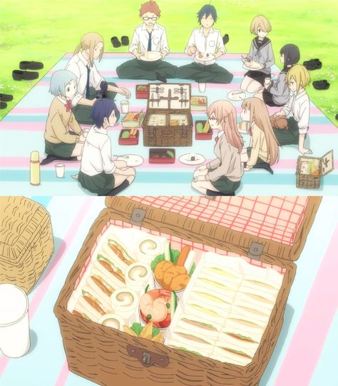 Tanaka-kun wa Itsumo Kedaruge _ OP Anime Picnic Food, Anime Picnic, Anime Bento, Food Icon, Anime Food, Outdoor Food, Picnic Food, Cute Icons, Bento