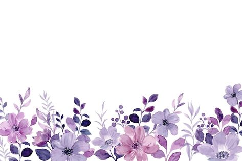 Purple Flowers Frame, Purple Border Frame, Purple Flower Border, Purple Flower Frame, Floral Border Background, Purple Floral Background, Purple Flower Watercolor, Border Flowers, Purple Flower Background