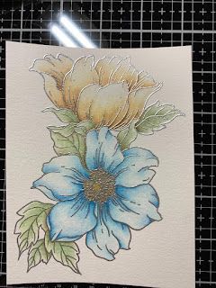 Envelope Scrapbook, Stamped Flowers, Hot Glue Art, Blue Cards, Handmade Greeting Card Designs, Card Making Tools, Vellum Cards, Card Flowers, Altenew Cards