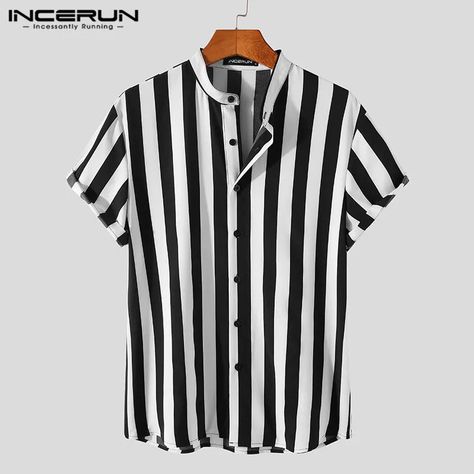 SPECIFICATIONSBrand Name: INCERUNMaterial: POLYESTERShirts Type: Casual ShirtsApplicable Scene: CASUALStyle: Smart CasualOrigin: Mainland ChinaCN: GuangdongSleeve Length(cm): short（4-16inch）Applicable Season: summerGender: MENItem Type: SHIRTSPlace Of Origin: China (mainland)Collar: standClosure Type: Single BreastedSleeve Style: regularModel Number: Short Sleeve Stand Collar ShirtFabric Type: BroadclothPattern Type: StripedSize: S,M,L,XL,2XL,3XL,4XL,5XL,Plus SizeColor: Black,Yellow,Red,BlueGender: MenType: Summer Men Striped ShirtStyle: Camisa MasculinaDropshipping: WelcomeSeason: Summer{custom}Size:S,M,L,XL,2XL,3XL,4XL,5XLFabric Material:100%PolyesterOccasion:LeisurePattern:StripeColour:Black,Red,Yellow,BlueProduct Description:Men's Striped Short Sleeve ShirtsPackage Included:1 * TopPlea Mens Materials Style, Mens Summer Shirts, Men’s Shirts, Mens Striped Shorts, Mens Shirt Pattern, Stand Collar Shirt, Streetwear Shorts, Casual Summer Tops, Mens Stripes