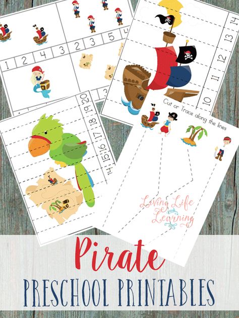 Are you all ready for Pirates day? Me neither, but I did create these fun counting and tracing pirate printables for your preschooler. Preschool math worksheets can be a fun and frugal way to change things Pirate Puzzle Printable, Pirate Preschool, Pirate Printables, Pirate Unit, Fast Driving, Pirate Activities, Motor Coordination, Pirate Crafts, Tracing Sheets