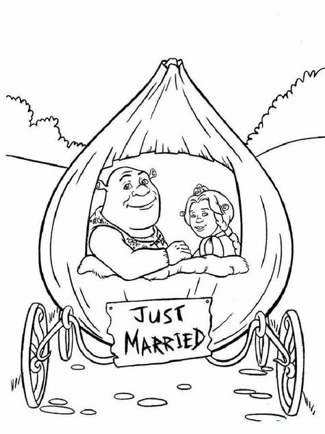 Shrek Wedding, Groom Colours, Wedding Coloring Pages, Kids Wedding Activities, Barbie Coloring Pages, Kids Coloring Book, Cartoon Coloring Pages, Disney Coloring Pages, Coloring Pages To Print