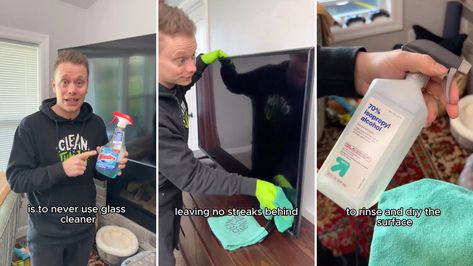 Expert shares easy trick to clean your electronic screens without damaging them: 'Thank you for saving my TV screens' — The Cool Down Tv Screen, Me Tv, Glass Cleaner, Simple Tricks, Cleaning Tips, The Cool, Cleaning Hacks, Influencer, Flat Screen