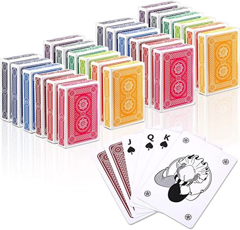 Zubebe 24 Pack Playing Cards Bulk in Vibrant Colors Deck of Cards Poker Size Standard Index, Playing Cards for Kids, Standard Playing Card Decks for Card Activities Party Supplies Games Canasta Card Game, Cards Poker, Pack And Play, Cards For Kids, Playing Card Deck, Poker Cards, Index Cards, Playing Card, Kids Cards