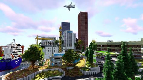 Take this as your Minecraft build inspiration! Keralis is a Youtuber on the Hermitcraft server, known for insanely beautiful builds. And they looked even better on shaders! 😍 Keralis Minecraft, Hermitcraft Builds, Minecraft Base, Minecraft Kingdom, Build Inspiration, Minecraft Inspiration, Minecraft Builds, Best Games, San Francisco Skyline