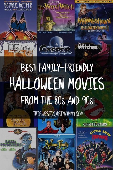 The 13 Best Family-Friendly Halloween Movies from the 80s and 90s | This West Coast Mommy Top Halloween Movies, Family Friendly Halloween Movies, The Witch Movie, Fall Traditions, Halloween Movies List, Turtle Costumes, Halloween Film, Halloween Snacks, Family Friend