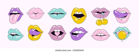 Cartoon Lips, Mouth Animation, Cartoon Mouths, Cartoons 80s 90s, Vector Animation, Drawing Face Expressions, Drawing Face, 80s Cartoon, Different Emotions