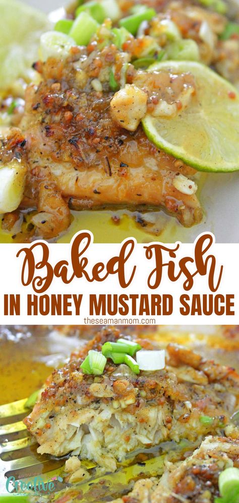 Mustard Fish Recipe, Fish Marinade, Recipe With Lemon, Easy Foods, Healthy Salmon Recipes, Healthier Options, Cod Recipes, Honey Mustard Sauce, Friends Food