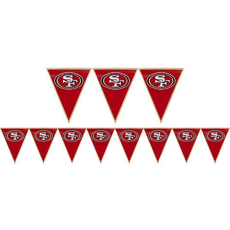 49ers Birthday Party, 49ers Party, Nfl Football Party, Football Party Supplies, Pennant Banner, Halloween Costume Shop, Sports Themed Party, Kids Party Supplies, Pennant Banners