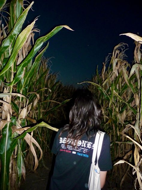 Farm Night Aesthetic, Midwest Halloween, Cornmaze Fall, Corn Maze Aesthetic, Slasher Summer, Sky Gazing, Fantasy High, Festival Aesthetic, Sun Photography