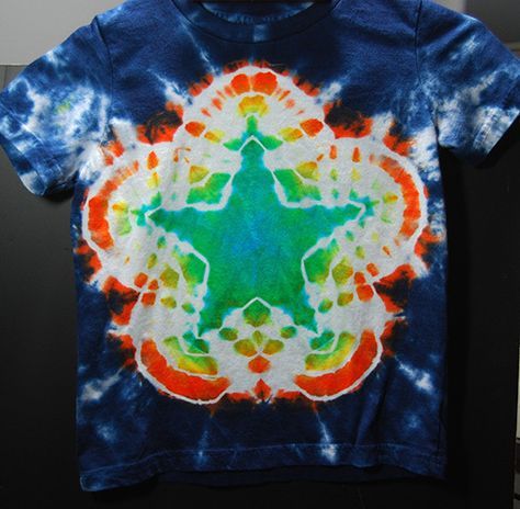 Star Tie Dye, 5 Pointed Star, Star Tie, Tie Dye Shirts Patterns, Tye Dye Patterns, Diy Tie Dye Techniques, Tie Dye Patterns Diy, Diy Tie Dye Shirts, Tie Dye Party