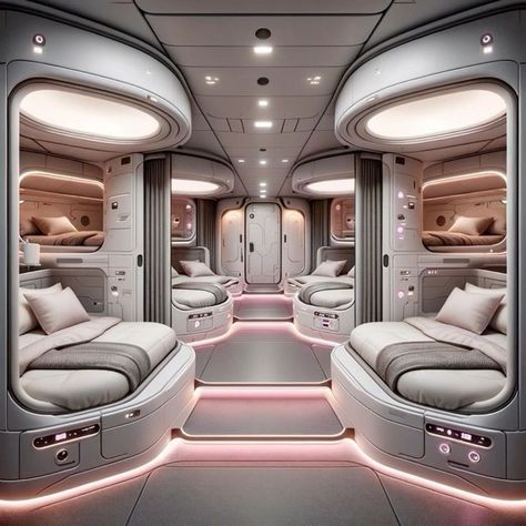 Luxury Spaceship Interior, Luxury Spaceship, Spaceship Cabin, Spaceship Interior Bedrooms, Futuristic Rooms, Futuristic Home Design, Futuristic Room, Futuristic Spaceship, Motivation Rich