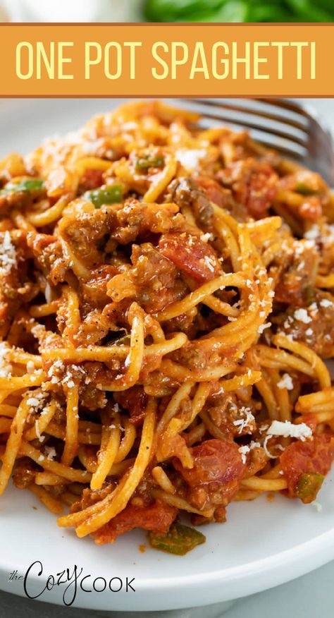 One Pot Spaghetti Recipe, Best Spaghetti Recipe, Spaghetti With Meat, Spaghetti Recipes Easy, One Pot Spaghetti, Best Spaghetti, Spaghetti Sauce Recipe, Homemade Spaghetti Sauce, Easy Spaghetti