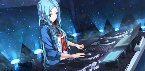 Actually that picture brings me some ideas for a story somehow. Dj Girl, Headphones Art, Girl Dj, Girl With Headphones, Anime Theme, Dj Headphones, Dj Images, Eyes Blue, Copyright Music