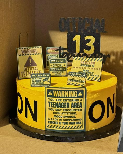 🚨 Caution! Official Teenager on the Loose! 🚨 🎂 13th Birthday Cake ready to fuel all the mischief! 🥳 #watchout #teenageyearsunlocked #madefromtheheart #madefromscratchwithlove #madefromscratch #letsbakememoriestogether #CommentShareLike #comment #smalltownbigheart #smallbusinesssupport #smallbusinessbigheart #smallbusinessownerlife #ardmoreok #ArdmoreOklahoma #ardmoreoklahoma #happybirthday🎂 #happybirthdaycake #happybirthdaytoyou #happybirthday #sweet #sweettreats #SweetTooth #sweettooth... Official Teenager Cake, 13th Birthday Cake, Ardmore Oklahoma, Cake Quotes, 13 Birthday Cake, 13 Birthday, Teenager Birthday, Cartoon Profile, Dessert Shop