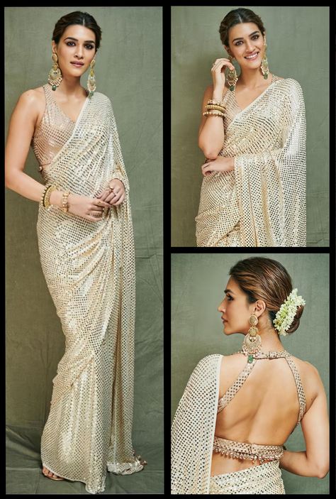 Sayali Patil, Classy Sarees, Kriti Sanon Saree, Designer Lehnga Choli, Kerala Saree Blouse, Meena Bazaar, Kerala Saree Blouse Designs, Sleeveless Blouse Designs, Saree Draping Styles