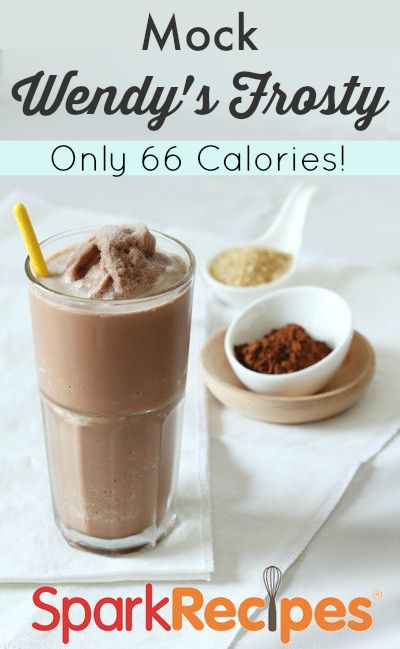 Delicious, low-cal drink I found on a forum for moments when you want chocolate. I will be drinking this even after I reach my goal. It is that good. via @SparkPeople Low Cal Drinks, Wendys Frosty Recipe, Wendy's Frosty, Wendys Frosty, Low Cal Dessert, Frosty Recipe, Chocolate Frosty, Chocolate Milkshake, Low Cal Recipes