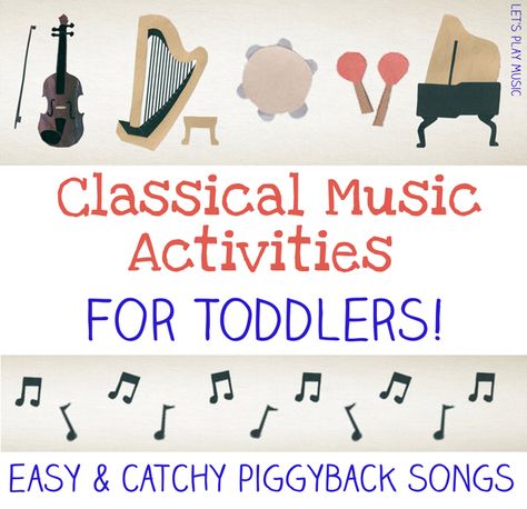 Easy way to share classical music with toddlers Toddler Music Activities, Music Activities For Toddlers, Preschool Music Lessons, Toddler Music, Lets Play Music, Fun For Toddlers, Music Activities For Kids, Music For Toddlers, Infant Lesson Plan