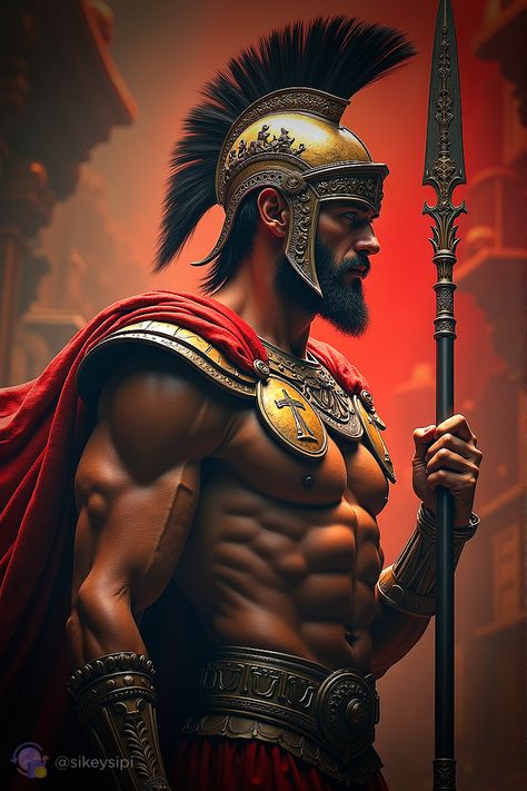 Discover interpretations of Ares, the god of war, in his warrior splendor. Each image reflects his strength and unyielding spirit, representing the ideal of courage and warrior valor. Visit our Telegram channel to see more of these impressive generations🌟https://buysnap.tech/sikeysipi 🌟#Ares #Valor #Mythology #GreekGods #Warrior #Art #Generations #Telegram #GodOfWar #Inspiration Ares Greek God, Warrior Art, Legends And Myths, Greek And Roman Mythology, Roman Mythology, Greek God, A Symbol, Telegram Channel, Greek Gods