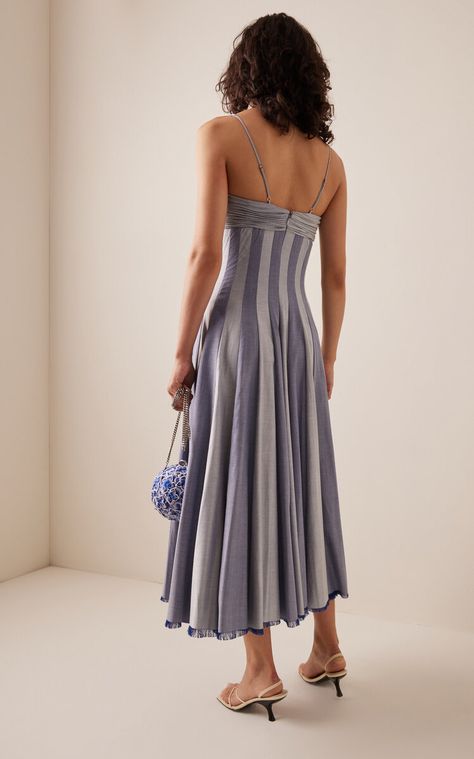 Paneled Maxi Dress By Alejandra Alonso Rojas | Moda Operandi Ruched Bodice, The Grey, Western Dresses, Cute Fits, High End Fashion, Fall Dresses, Dream Dress, Simple Dresses, Moda Operandi