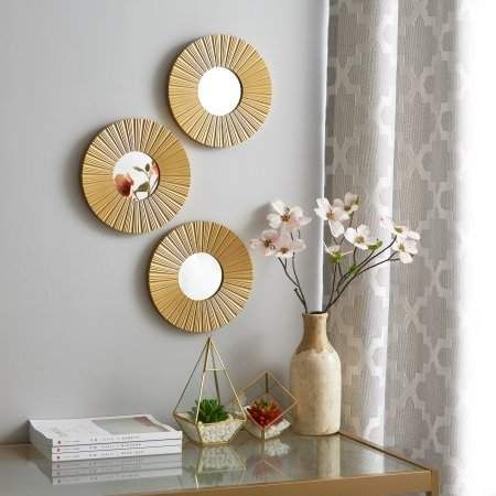 Apartment Wall Decor, Decorative Mirrors, Interior Minimalista, Mirror Set, Mirror Designs, Round Mirrors, Neutral Color, Table Fan, Wall Art Sets