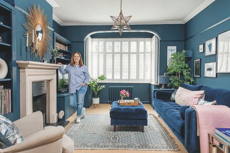 Medium Blue Living Room, Hauge Blue Living Rooms, Coral And Teal Living Room, Blue Sofa Living Room Colour Schemes Color Pallets, Oval Room Blue Living Room, Blue Sitting Room Ideas, Inchyra Blue Living Room, Warm Blue Living Room, Stiffkey Blue Living Rooms