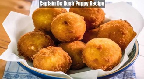 Last Updated on June 4, 2023 Captain D’s Hush Puppies are a delicious and easy-to-make appetizer or side dish. For those who love the classic fried dishes from Captain D’s, nothing beats their signature Hush Puppies!  These savory, crispy cornbread treats are an absolute must-have for any dinner table. Now you can make your own ... Read more Hush Puppy Recipe, Crispy Cornbread, Fish Batter Recipe, Hush Puppies Recipe, Hush Puppy, Easy To Make Appetizers, Battered Fish, Hush Puppies, Fish And Seafood