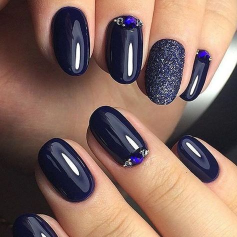 Cobalt Blue Nails, Unghie Sfumate, Nail Design Inspiration, Purple Nail, Her Nails, Makijaż Smokey Eye, Nail Style, Blue Nail, Winter Nail Designs