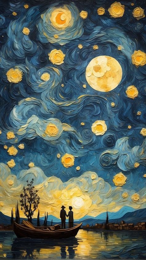 Flint Rider, فنسنت فان جوخ, Van Gogh Wallpaper, Starry Night Wallpaper, Dark Painting, Starry Night Art, Melbourne Art, Nature Iphone Wallpaper, Birth Of Venus