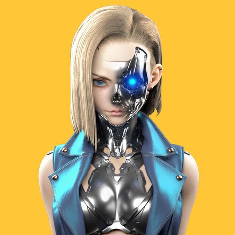 ArtStation - Android18, BinJie.Lee Inspirational Artwork, Terminator, Blade Runner, Retro Futurism, Zbrush, Graphic Designer, The Artist, Cyberpunk, Dragon Ball