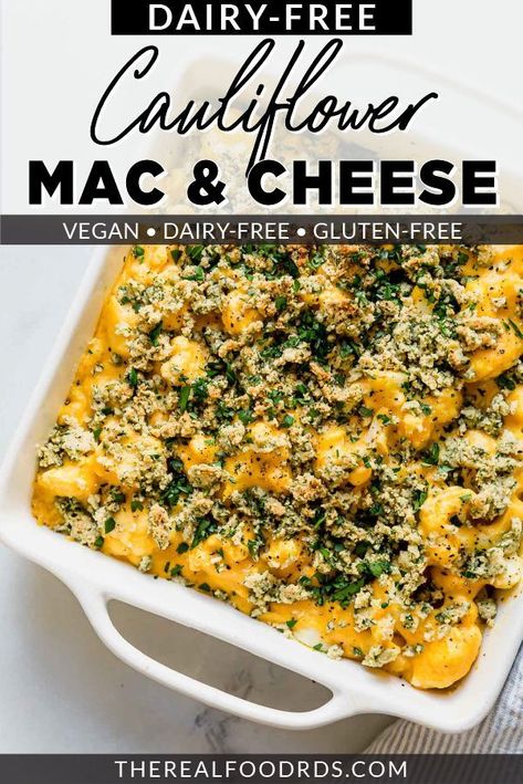 Vegan Cauliflower Mac And Cheese, Cauliflower Mac And Cheese Recipe, Best Mac N Cheese Recipe, Real Food Dietitians, Cheese Vegan, Cauliflower Mac And Cheese, Vegan Cheese Sauce, Best Mac And Cheese, Vegan Cauliflower