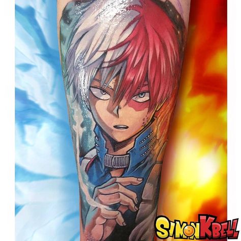 ❄ Todoroki 🔥 by @simonkbell Visit @gamer.ink for the best gamer tattoos! To submit your work use the tag #animemasterink #todoroki… Todoroki Tattoo Ideas, Todoroki Tattoo, Mha Tattoos, Anime Sleeve, Hero Tattoo, Gamer Tattoos, Plan Image, Tattoo Master, Sweet Tattoos