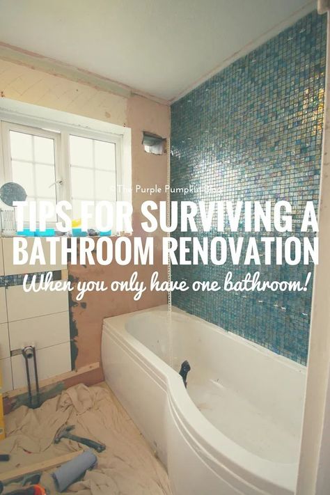 Tips For Surviving a Bathroom Renovation (When You Only Have One Bathroom!) Small Bathroom Remodel With Tub, Old House Bathroom, Makeshift Kitchen, Renovation Old House, Rehab House, Before And After Renovation, Before And After Bathroom Remodel, Guest Bathroom Renovation, Makeover Bathroom