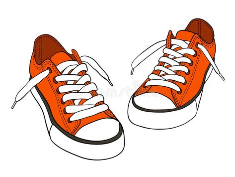 Sneakers. Orange cartoon sneakers isolated on white , #AFF, #cartoon, #Orange, #Sneakers, #white, #isolated #ad Sneakers Vector, Cartoon Sneakers, Shoes Clipart, Shoes Vector, Sneakers Drawing, Cartoon Shoes, Shoes Drawing, To My Friend, Cartoons Png