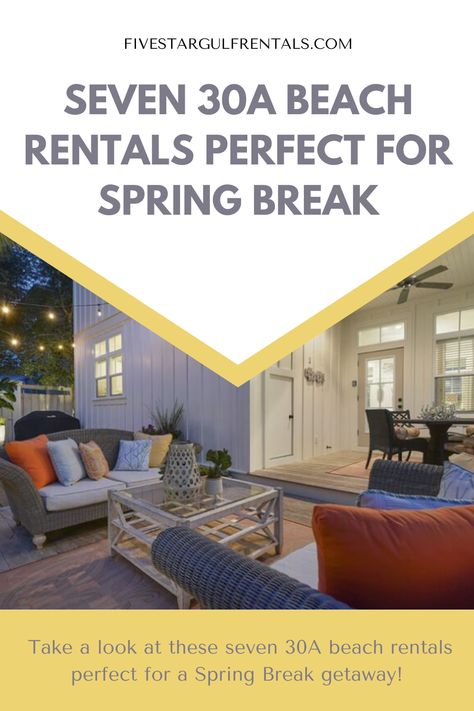 If you are looking for a great place to stay while you’re in 30A over spring break, you will love these Bliss properties, ideal for group vacations. Check out 7 of our best 30A beach rentals, perfect for spring break! 30a Vacation Rentals, Florida Spring Break, Spring Break Getaways, Seacrest Beach, 30a Florida, 30a Beach, Beach Bicycle, Beach Books, Forest Trail