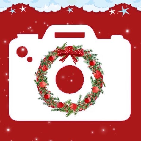 Christmas Camera Icon, App Icon Christmas, Camera App Icon, Holiday Iphone Wallpaper, Icon Christmas, Photo Clock, Internet Icon, Camera App, Clock Icon